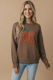 PUMPKIN GLITTER EMBROIDERY
PULLOVER SWEATER