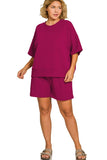 RIB SHORT SLEEVE TEE & SHORTS SET