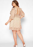 FLORAL HALF SLEEVE MINI DRESS