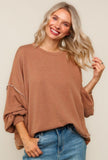 Ribbed Drop Shoulder Top