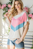 Colorblock Ruffle Top