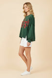 GREEN MERRY PATCH OVERSIZED
SWEATSHIRT
