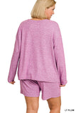 Soft Melange Long Sleeve Tee & Shorts Set