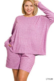 Soft Melange Long Sleeve Tee & Shorts Set