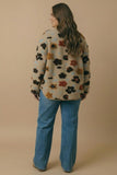 CORDUROY PUFF FLOWER COLOR BLOCK JACKET