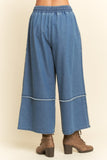 Frayed Elastic Waist Pants