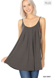 PLEATED CAMI ADJUSTABLE STRAPS