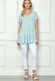 DOUBLE RUFFLES BABYDOLL TUNIC TOP