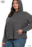 HOODED BRUSHED MELANGE HACCI SWEATER