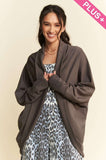 Dolman Long Sleeve Loose Fit Shawl Jacket