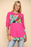 Celeste Full Size Tropical Print Long Sleeve T-Shirt