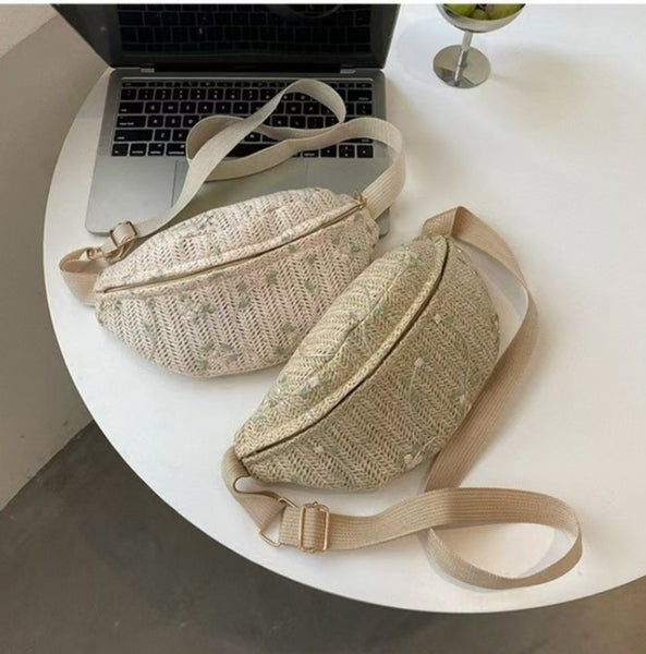 Raffia Crossbody/Belt Bag