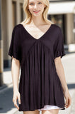 Ruffle Accent V-Neck