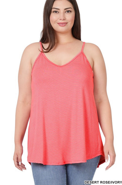 STRIPE V-NECK SPAGHETTI CAMI