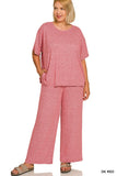 MELANGE SHORT SLEEVE TEE & LONG PANTS SET