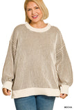 TWO TONE CREWNECK SWEATER