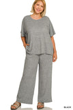 MELANGE SHORT SLEEVE TEE & LONG PANTS SET