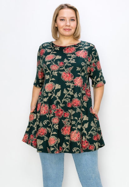 FLORAL POCKET TUNIC