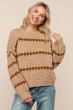 Stripe Patterned Comfy Pullover Sweater