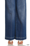 HIGH RISE WIDE LEG PINTUCK DENIM JEANS