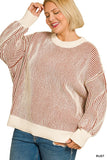 TWO TONE CREWNECK SWEATER