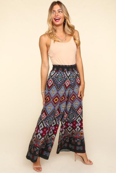 ETHNIC BORDER WOVEN PANTS