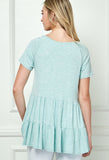 DOUBLE RUFFLES BABYDOLL TUNIC TOP