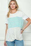 COLOR BLOCK FRONT TWIST BOTTOM TOP