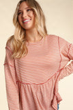 Rust Babydoll Knit Top