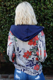 Tasha Apparel Full Size Floral Zip Up Hoodie